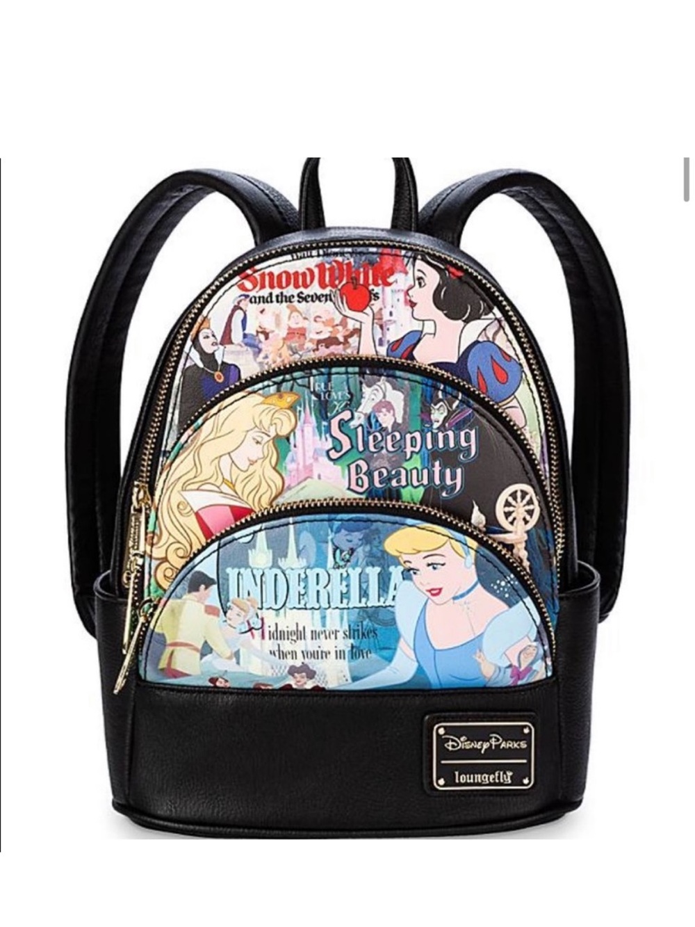 Loungefly Black Disney Princess Collage Mini Backpack
